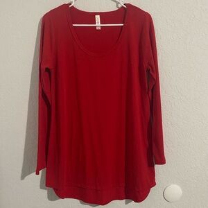 LuLaRoe Bold Red Long Sleeve dress